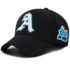 Fashion Gothic Letter A Side Whale Embroidery Baseball Caps Spring and Autumn Outdoor Adjustable Casual Hats Sunscreen Hat