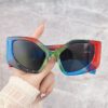 Rainbow Irregular Frame Retro Cat Eye Sunglasses Personalized Sunglasses