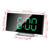 588596982 Fashion Curved Screen Clock Electronic Clock Large Screen LED Mirror Clock Silent Alarm Clock