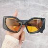 Rainbow Irregular Frame Retro Cat Eye Sunglasses Personalized Sunglasses