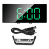 588596983 Fashion Curved Screen Clock Electronic Clock Large Screen LED Mirror Clock Silent Alarm Clock