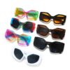 Rainbow Irregular Frame Retro Cat Eye Sunglasses Personalized Sunglasses