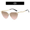 588596534 Snake leg frameless cut cat eye sunglasses, fashionable spicy girl sun protection sunglasses for women