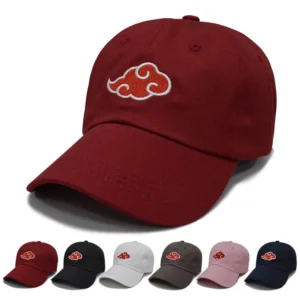 588771232 Cotton Japanese Anime Naruto Dad Hat Embroidery Baseball Caps Snapback Hats Red Clouds Visor Pein Cosplay