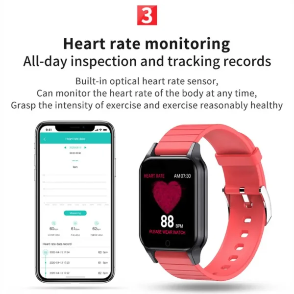 588739050 Body Temperature Smart Watch T96 Heart Rate Blood Pressure Fitness Tracker Bluetooth Smart Bracelet