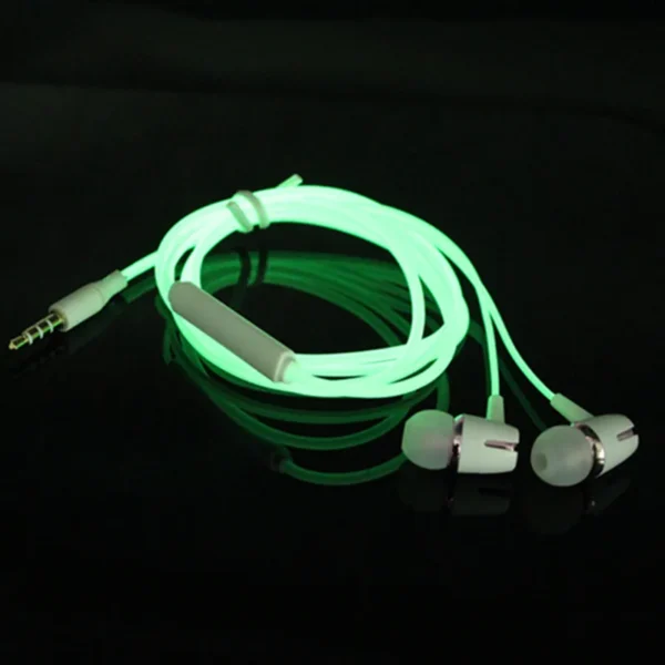 588780304 Luminous Headset 3.5mm Plug Wired Glowing Earphone with Mic Volume Control Bass Earbud for IPhone Samsung Huawei Xiaomi Phone Pc