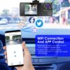 1Pc WiFi FHD 1080P Car Dash Cam 3 Channels Front Rear Inside Dash Camera With Loop Recording Reversing Visual 170 Degree Wide Angle 64G Card Included