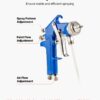 a10332b9-b83b-488c-84d9-a23d6ac74818.jpg Siphon Feed Spray Gun, High Atomization Air Paint Spray Gun, 1000cc Automotive Paint Sprayer With 1.8 Mm Nozzle, Adjustable Flow Rate & Air Volume For Car, Furniture, Wall, House Painting