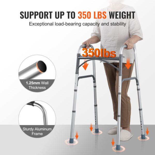 a204ac38-1347-4a04-90df-6fbde3ee2387.jpg Folding Walker Aluminum Mobility Walker Aid With Adjustable Height 350LBS