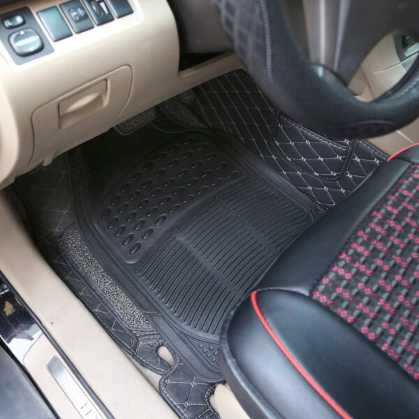 a62009a0-e977-476a-a567-f9ee1862636b.jpg Set Of 3Pcs Automotive Floor Mats Set Front Rear PVC Rubber Floor Mats Heavy Duty Drive Vehicle Car Mats With Trimmable Design Fit Most Cars SUVs Trucks