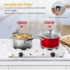 2000W Double Electric Burner Portable Dual Counter Stove Countertop Hot Plate Kitchen Cooker Stove With 5 Gear Temperature Control