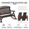 Classic Wooden High-Back Rocker, Carbonized For Garden Serenity & Relaxation, Durable Outdoor Furniture