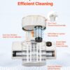 Mattress Vacuum Cleaner, 550W Bed Vacuum Cleaner With 18Kpa Powerful Suction And Dual Dust Bin, HEPA Filter & Heating, Ultrasound Tech & Cleaning Lights, Handheld For Bed, Sofa, Corded, White