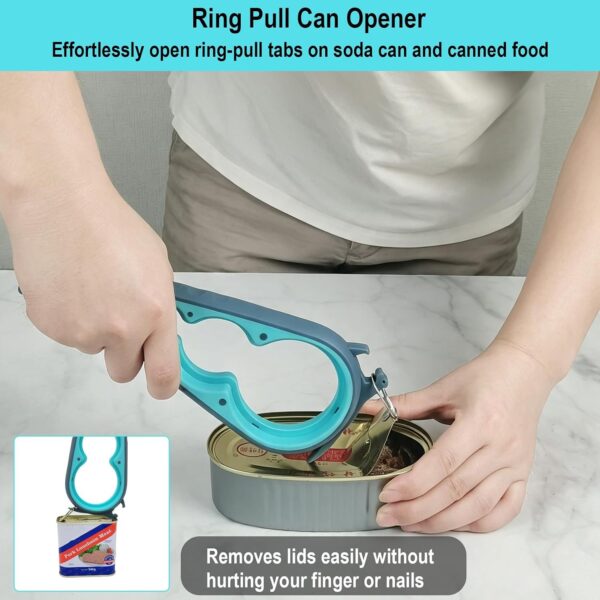 Jar Opener & Bottle Opener, Easy Grip Kitchen Tool For Seniors, Manual Lid Opener For Jars, Bottles, Cans & Household Use