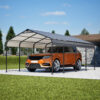 12X20 FT Metal Carport, Outdoor Car Shelter All Weather, Heavy Duty Outdoor Galvanized Car Shelter For Car Boat Truck And SUVs Black