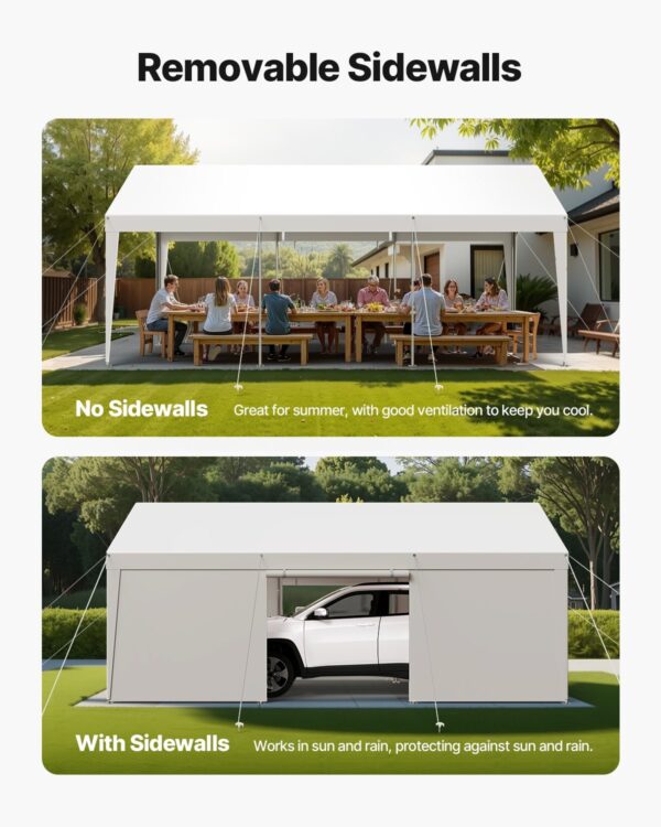 afff7731-0a35-4daa-83ae-e17ffaa7c801.jpg Carport Car Canopy 10x20FT Heavy Duty Outdoor Car Shelter With Sidewalls White
