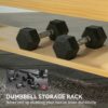 Wooden Adjustable Weight Bench with Dumbbell Rack, Flat or Incline Workout Bench for Home Gym Weight Lifting, Black