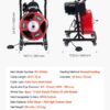 b1be074c-05a3-42e5-8af5-37e2c3fd1be5.jpg Drain Cleaner Machine 50 FT X 1/2 Inch, Manual Feed Sewer Snake Auger On Wheels - With 4 Cutters & Air-activated Foot Switch For 2" To 6" Pipes