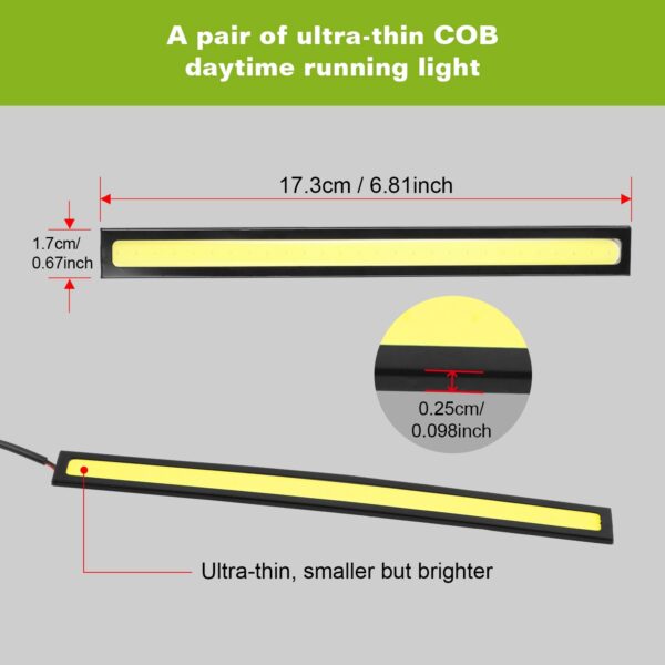 b2a51c12-fca4-41b4-afd1-c10a2e7d650d.jpg 2Pcs LED Daytime Running Lights Car LED COB DRL Fog Lights IP45 Waterproof LED Strip Fog Day Driving Lamp Sticker For 12V Car Interior Exterior Use