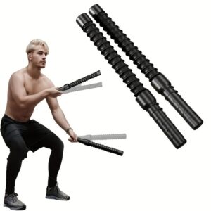 b47eeeed-7853-42b9-beef-57487c7da532.jpg 2pcs Stainless Steel Wireless Combat Training Stick - A Universal Strength And Muscle Exercise Fitness Tool With Strong Rebound Inertia, Suitable For Home Fitness