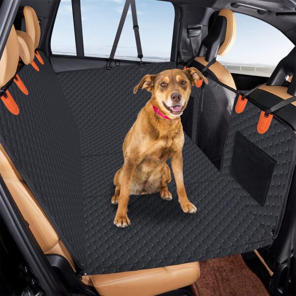 b57e1255-5ff1-4718-bf73-8544f6fa2374.jpg Dog Car Back Seat Cover With Zipper Mesh Window Storage Bags Waterproof 600D Oxford Cloth Car Seat Protector With Slide Flaps For Cars Trucks SUVs
