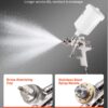 LVLP Air Spray Gun, Gravity Feed Paint Sprayer Gun With 3 Nozzles (1.3/1.4/1.7mm), 600ml Capacity Automotive Paint Sprayer With Air Regulator For Furniture, Car Painting, Home Improvement