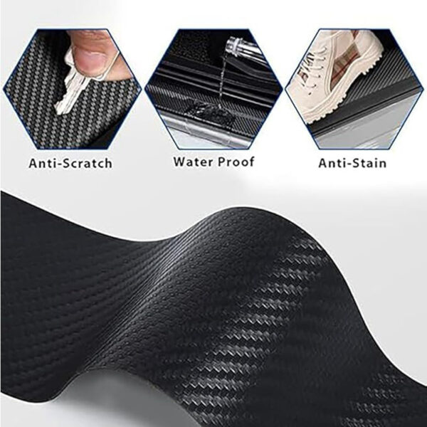b68fecc2-657d-4f02-8f85-4cf037836cea.jpg Carbon Car Door Sills Protector, Car Door Threshold Protection, Automotive Door Entry Guard 4 Pcs Universal Rubber Scratch Resistant Exterior Accessories
