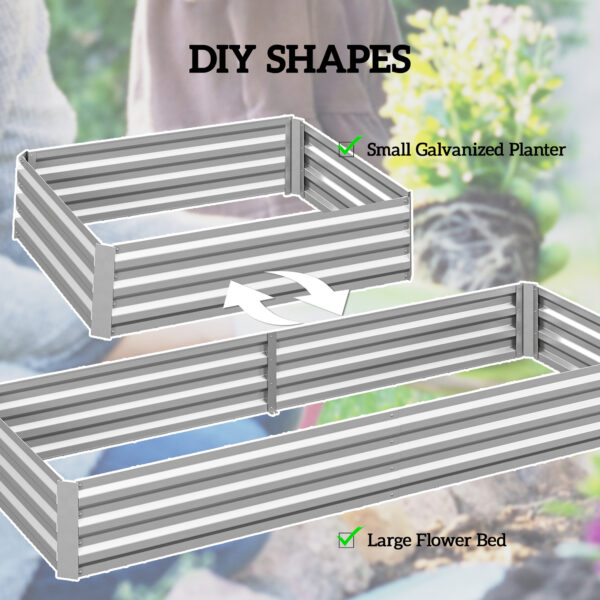 bb80d09d-a820-497a-8294-ff969079fb48.jpg 95" x 36" x 12" Galvanized Raised Garden Bed, Easy DIY and Cleaning for Growing Flowers, Herbs, Succulents, Silver