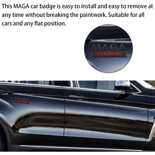 bbda2a33-d5b5-4de4-807d-f6e6cd00e19b.jpg 4pcs MAGA Edition Car Metal Badge Sticker Truck Replacement, Suitable For General Motors SUV,Motorcycle, Bicycle Chrome Alloy