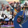 Portable Wireless Party Speaker With LED Light 2 Wireless Mics Remote Control TWS Music Accompany Mic. Priority Bass Echo Mic Treble Guitar In