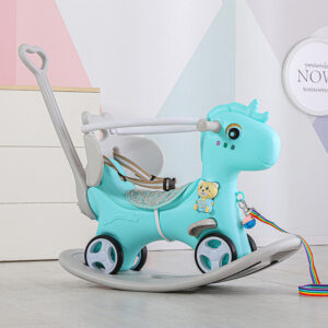 bc93bb92-a83e-42f1-a267-c5105929bd96.jpg Rocking Horse For Toddlers, Balance Bike Ride On Toys With Push Handle, Backrest And Balance Board For Baby Girl And Boy, Unicorn Kids Riding Birthday Blue