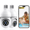 bd63e8d3-8081-4a67-924c-89f12620c2a5.jpg WiFi Indoor E27 Network Security Camera 2K Light Bulb Colorful Smart Home Full HD IP Camera 2pcs Set Camera