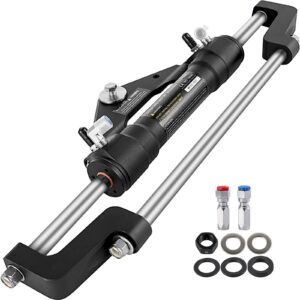Hydraulic Steering Cylinder 300HP, Hydraulic Steering Front Mount Hydraulic Outboard Marine Steering Kit Without Hydraulic Hose And Helm For Outboards Boat Steering System