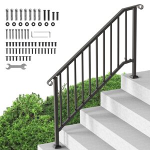 beccfa6c-687e-40ed-a4b8-7adf8ef1d088.jpg 5-6 Step Handrails For Outdoor For Seniors Porch Deck Black Retro Arch