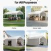 c09667f8-7310-4be2-8269-f61a16dc16e5.jpg Carport Car Canopy 10x20FT Heavy Duty Outdoor Car Shelter With Sidewalls White