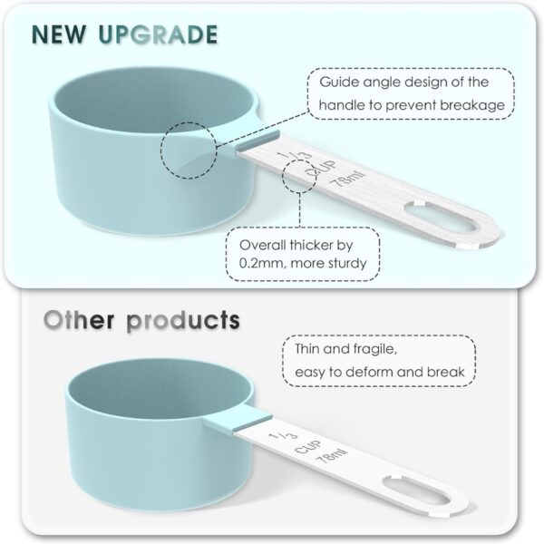Stackable Measuring Cups & Spoons Set - Black Nesting Kitchen Gadgets With Stainless Steel Handles