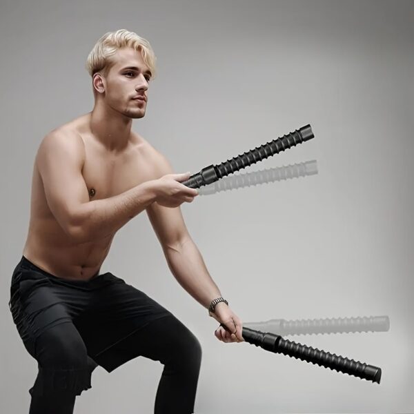 2pcs Stainless Steel Wireless Combat Training Stick - A Universal Strength And Muscle Exercise Fitness Tool With Strong Rebound Inertia, Suitable For Home Fitness