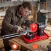 Circular Saw Blade Sharpener, 370W 3590RPM Rotary Angle Mill Grinder Sharpening Machine With 5" Grinding Wheel & 6 Saw Centerings - Fits Φ3.2" To Φ27.5" Circular Saw Blades