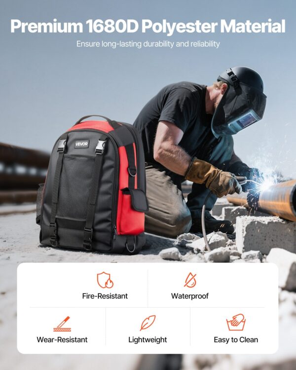Welding Backpack, 25.2L Welder Backpack For Tools And Helmet, 1680D High-Density Polyester Extreme Gear Pack With Helmet Bag, Multi-Purpose Gear Storage Bag For Welding, Outdoor Camping, Hiking