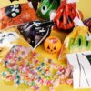 108 Pcs Halloween Drawstring Treat Bags, 9 Character Designs, Mini Candy Goodie Bags