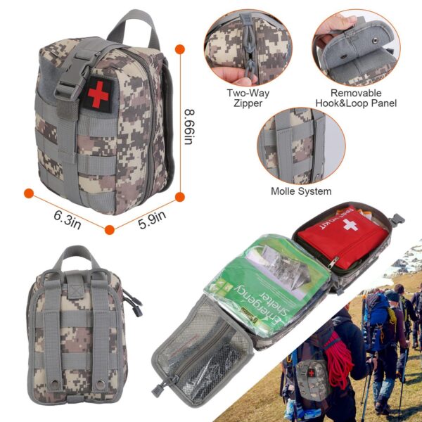 125Pcs Survival Kits Professional Emergency Survival Gear Tactical First Aid Kit Supplies For Outdoor Adventure Camping Hiking Hunting