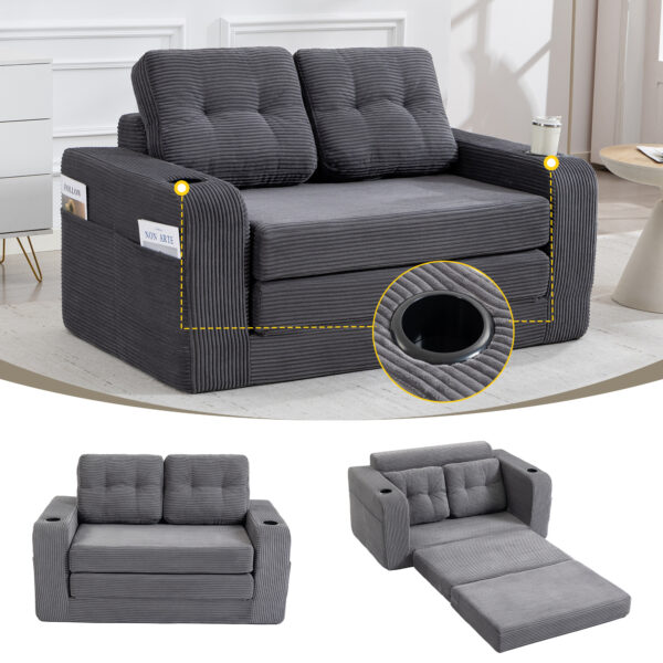 Convertible Sofa Bed,Expandable Double Sofa Bed, 2 In 1 Convertible Sofa Bed, Fold Out Floor Couch With Pillows For Living Room Bedroom Lounge