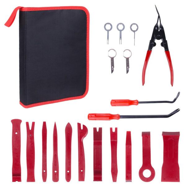 cd5f9da1-0414-44d2-b4fb-1f1df465f17b.jpg 19pcs Auto Trim Removal Kits,Car Panel Removal Tool Car Interior Trim Kit Auto Clip Pliers Fastener Remover Pry Tool Set For Automotive Radio Stereo Dash