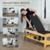 Wooden Adjustable Weight Bench with Dumbbell Rack, Flat or Incline Workout Bench for Home Gym Weight Lifting, Black