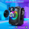 Portable Wireless Party Speaker With LED Light 2 Wireless Mics Remote Control TWS Music Accompany Mic. Priority Bass Echo Mic Treble Guitar In