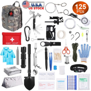 125 In 1 Survival Kit, Professional Survival Equipment, Equipment, Tools, First Aid Supplies, For SOS Emergency Tactical Hiking, Hunting, Disaster, Camping Expedition - Not Shipped On Weekends