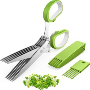 d6277219-cee4-48eb-a59f-1732e8e43db9.jpg 2026 Upgraded Stainless Steel Herb Scissors Multi-Blade Herb Shears & Cutter Tool For Kitchen Prep Green, 8.3