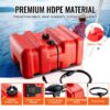 Portable Fuel Tank, 12 Gallon/55L, Plastic Outboard Marine Tank With Hose, Easy To Carry For Yacht, Fishing, Deck Boats, Red