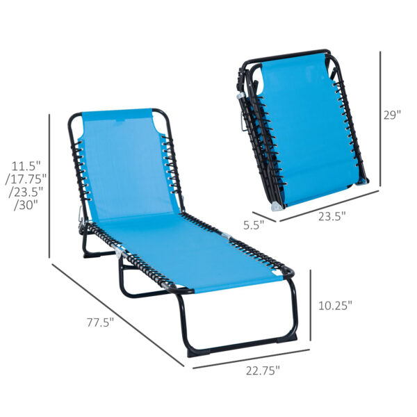 d70edd5e-fcea-4682-ad2a-e5655fb67c54.jpg Foldable Chaise Lounge, 4-Position Reclining Back, Trifold Portable design and Breathable Mesh for Poolside,Camping, Hiking - Light Blue