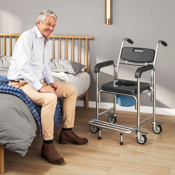 d83f0228-168a-45f1-adeb-839b2ff93b1e.jpg 3-in-1 Shower Commode Wheelchair, Accessible Transport Commode Medical Rolling Chair, Black